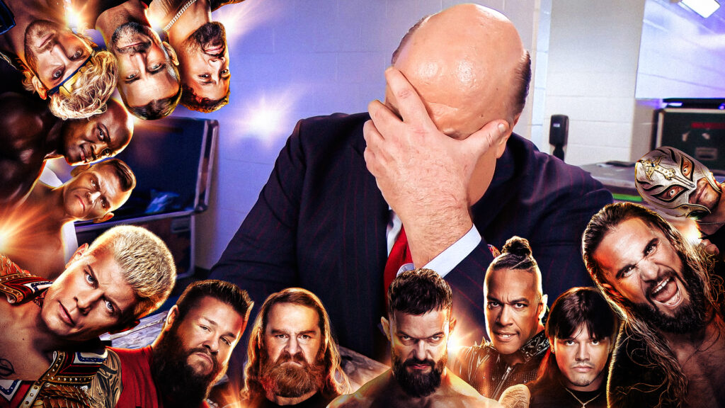 PAUL HEYMAN TALKS WITH SEVERAL MEMBERS OF THE WWE SMACKDOWN LOCKER ROOM ...